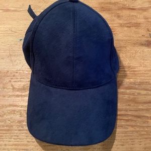 NWOT William B Navy Suede adjustable Cap 7 1/4"